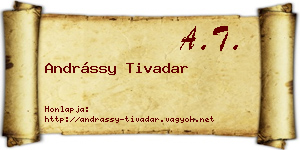 Andrássy Tivadar névjegykártya