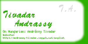 tivadar andrassy business card
